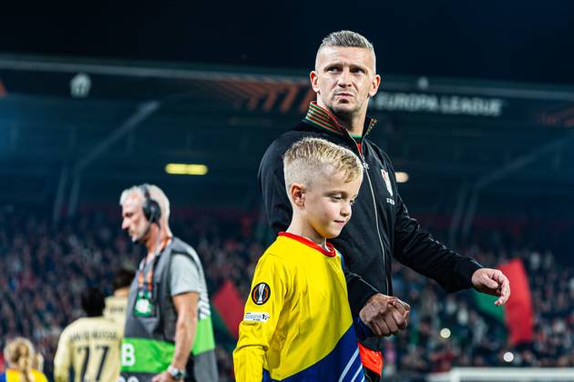NIJMEGEN - Bryan Linssen of NEC Nijmegen ahead of the UEFA Europa League match between NEC Nijmegen and Levski Sofia at the Goffertstadion on October 15, 2026 in Nijmegen, the Netherlands. KEVIN SENDERS ANP UEFA Europa League 2026 27 xVIxANPxSportx xMarcelxterxBalsxIVx 572571699 originalFilename: 572571699.jpg