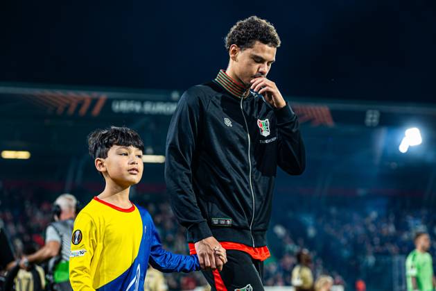 NIJMEGEN - Deveron Fonville of NEC Nijmegen ahead of the UEFA Europa League match between NEC Nijmegen and Levski Sofia at the Goffertstadion on October 15, 2026 in Nijmegen, the Netherlands. KEVIN SENDERS ANP UEFA Europa League 2026 27 xVIxANPxSportx xMarcelxterxBalsxIVx 572571719 originalFilename: 572571719.jpg