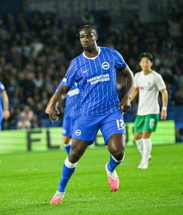 Promise David of Brighton during the UEFA Conference League match between Brighton and Hove Albion and Kuano Zalgiris at the American Express Stadium , Brighton , UK - 15th October 2026 Brighton & Hove Albion vs Kuano Zalgiris UEFA Conference League Football, Amex Stadium, Sussex, United Kingdom - 15 Oct 2026Brighton Amex Stadium Sussex United Kingdom Editorial use only. No merchandising. For Football images FA and Premier League restrictions apply inc. no internet mobile usage without FAPL license - for details contact Football Dataco  Copyright: xSimonxDack TPI Shutterstockx 17218395ai
