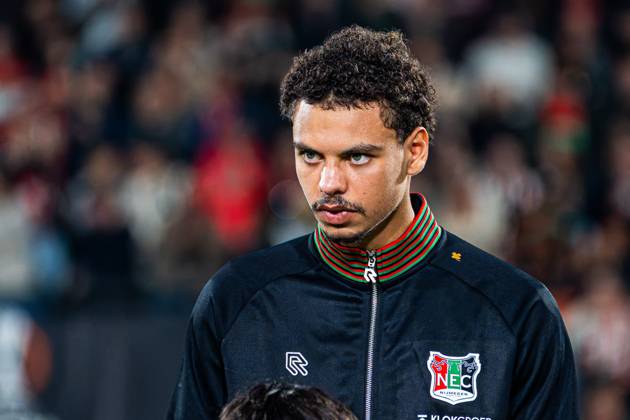 NIJMEGEN - Deveron Fonville of NEC Nijmegen ahead of the UEFA Europa League match between NEC Nijmegen and Levski Sofia at the Goffertstadion on October 15, 2026 in Nijmegen, the Netherlands. KEVIN SENDERS ANP UEFA Europa League 2026 27 xVIxANPxSportx xMarcelxterxBalsxIVx 572571737 originalFilename: 572571737.jpg
