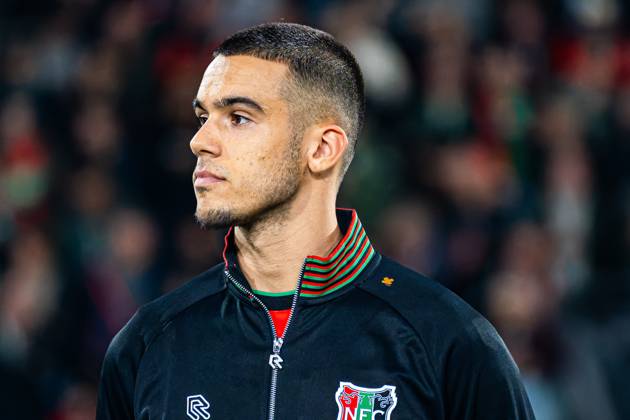 NIJMEGEN - Gabriel Bras of NEC Nijmegen ahead of the UEFA Europa League match between NEC Nijmegen and Levski Sofia at the Goffertstadion on October 15, 2026 in Nijmegen, the Netherlands. KEVIN SENDERS ANP UEFA Europa League 2026 27 xVIxANPxSportx xMarcelxterxBalsxIVx 572571753 originalFilename: 572571753.jpg