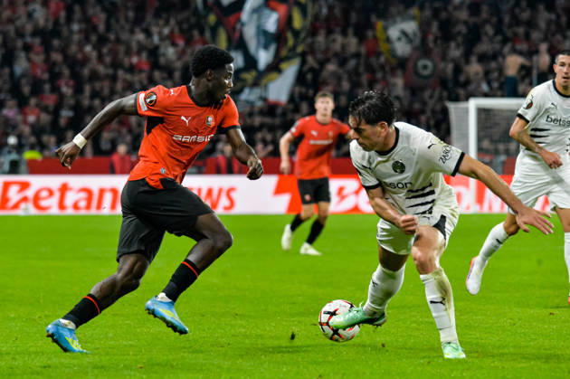 FOOTBALL : Stade Rennais vs OFI Crete - Europa League - Journée 2 - 15 10 2026 Eliezer Mayenda (Stade Rennais) RennesFrance  Copyright: xBaptistexAutissierx
