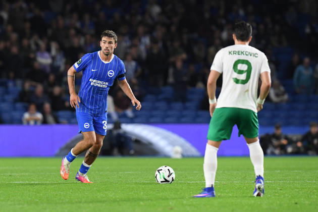 Brighton and Hove Albion v Kauno Zalgiris, UEFA Conference League Matt O™Riley Midfielder of Brighton and Hove Albion in action during the UEFA Conference League match between Brighton and Hove Albion and Kauno Zalgiris at the American Express Stadium, Brighton and Hove, UK on 15 October 2026. Brighton and Hove American Express Stadium East Sussex UK Editorial use only , Copyright: xJeffxMoodx PSI-25024-0039