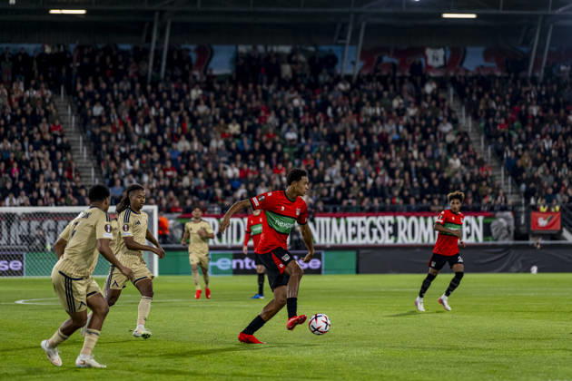 NIJMEGEN - NEC Nijmegen forward Kevin Kers during the UEFA Europa League match between N.E.C. and Levski Sofia at Stadion De Goffert on 15 October 2026 in Nijmegen, Nederland. (Photo by DeFodi Images) -