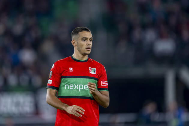 NIJMEGEN - NEC Nijmegen defender Gabriel Brás during the UEFA Europa League match between N.E.C. and Levski Sofia at Stadion De Goffert on 15 oktober 2026 in Nijmegen, Nederland. (Photo by DeFodi Images) -