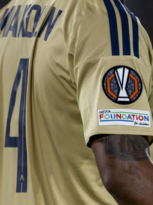 NIJMEGEN - Europa League patch on the sleeve of the Levski Sofia shirt during the UEFA Europa League match between N.E.C. and Levski Sofia at Stadion De Goffert on 15 October 2026 in Nijmegen, Netherlands. (Photo by DeFodi Images) -