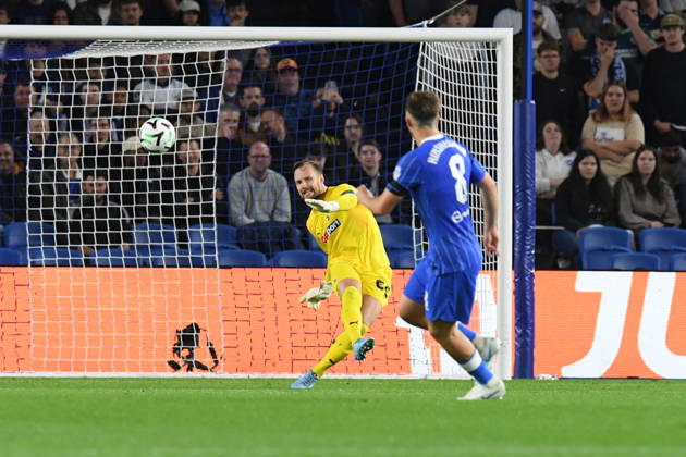Brighton and Hove Albion v Kauno Zalgiris, UEFA Conference League Tomas Svedkauskas of Kauno Zalgiris in action during the UEFA Conference League match between Brighton and Hove Albion and Kauno Zalgiris at the American Express Stadium, Brighton and Hove, UK on 15 October 2026. Brighton and Hove American Express Stadium East Sussex UK Editorial use only , Copyright: xJeffxMoodx PSI-25024-0093