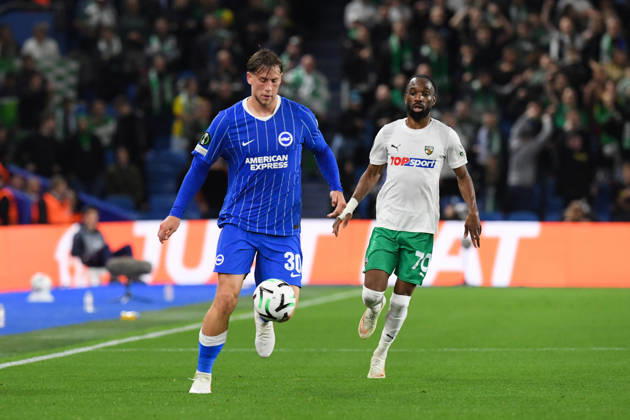 Brighton and Hove Albion v Kauno Zalgiris, UEFA Conference League Michael Svoboda Defender of Brighton and Hove Albion in action during the UEFA Conference League match between Brighton and Hove Albion and Kauno Zalgiris at the American Express Stadium, Brighton and Hove, UK on 15 October 2026. Brighton and Hove American Express Stadium East Sussex UK Editorial use only , Copyright: xJeffxMoodx PSI-25024-0101
