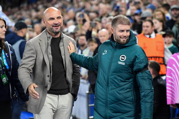 Brighton and Hove Albion v Kauno Zalgiris, UEFA Conference League Zeljko Sopic Head Coach of Kauno Zalgiris and Fabian Hurzeler Manager of Brighton and Hove Albion before the UEFA Conference League match between Brighton and Hove Albion and Kauno Zalgiris at the American Express Stadium, Brighton and Hove, UK on 15 October 2026. Brighton and Hove American Express Stadium East Sussex UK Editorial use only , Copyright: xJeffxMoodx PSI-25024-0105