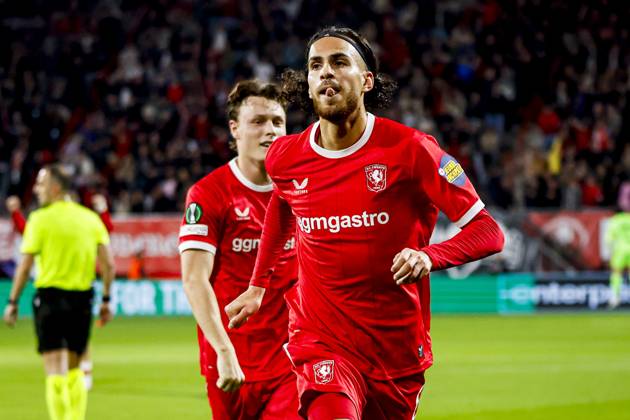 ENSCHEDE - Ramiz Zerrouki of FC Twente scores and celebrates his team s first goal during the UEFA Conference League match between FC Twente and FC Thun at De Grolsch Veste on October 15, 2026 in Enschede, the Netherlands. WART BRINKERHOF ANP UEFA Conference League 2026 27 xVIxANPxSportx xMarcelxterxBalsxIVx 572580648 originalFilename: 572580648.jpg