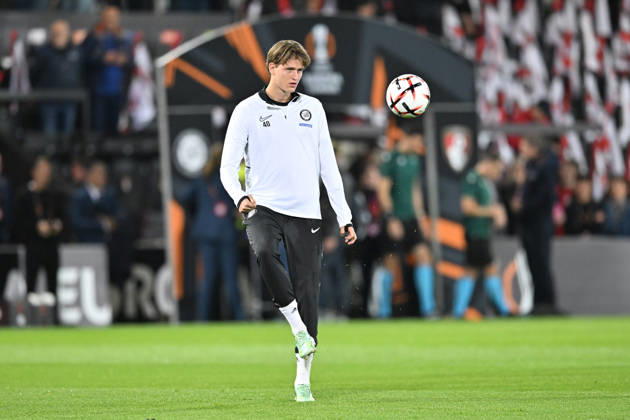 Bournemouth v Sturm Graz, Europa League Julian Halwachs (40) of Sturm Graz warming up ahead of the Europa League match between Bournemouth and Sturm Graz at the Vitality Stadium, Bournemouth, UK on 15 October 2026. Bournemouth Vitality Stadium Dorset UK Editorial use only , Copyright: xGrahamxHuntx PSI-25011-0331