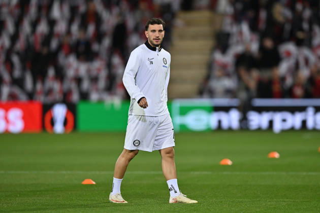 Bournemouth v Sturm Graz, Europa League Valmir Matoshi (78) of Sturm Graz warming up ahead of the Europa League match between Bournemouth and Sturm Graz at the Vitality Stadium, Bournemouth, UK on 15 October 2026. Bournemouth Vitality Stadium Dorset UK Editorial use only , Copyright: xGrahamxHuntx PSI-25011-0333