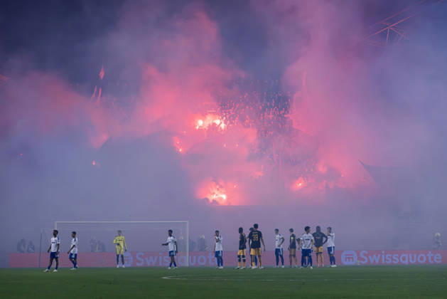 October 15, 2026, Split, Dalmatia, Croatia: Torcida Split, supporters of HNK Hajduk Split, set off numerous flares during the UEFA Conference League match between HNK Hajduk Split (CRO) and AFC Ajax Amsterdam (NL) at Poljud Stadium. Split Croatia - ZUMAp210 20261015_zsp_p210_007 Copyright: xMajaxPrgometx