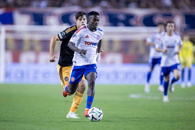 October 15, 2026, Split, Dalmatia, Croatia: Abdoulie Sanyang Bamba (HNK HAjduk) 7 in action during the UEFA Conference League match between HNK Hajduk Split (CRO) and AFC Ajax Amsterdam (NL) at Poljud Stadium. Split Croatia - ZUMAp210 20261015_zsp_p210_012 Copyright: xMajaxPrgometx
