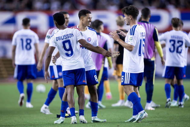 October 15, 2026, Split, Dalmatia, Croatia: HNK Hajduk Split players celebrate their victory over Ajax after the UEFA Conference League match at Poljud Stadium. Split Croatia - ZUMAp210 20261015_zsp_p210_015 Copyright: xMajaxPrgometx
