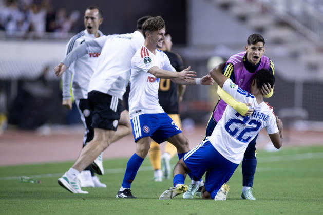 October 15, 2026, Split, Dalmatia, Croatia: HNK Hajduk Split players celebrate their victory over Ajax after the UEFA Conference League match at Poljud Stadium. UEFA Conference League: HNK Hajduk Split Vs AFC Ajax Amsterdam 2:1 - ZUMAp210 20261015_zsp_p210_032 Copyright: xMajaxPrgometx
