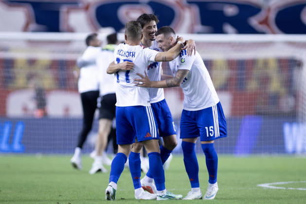 October 15, 2026, Split, Dalmatia, Croatia: HNK Hajduk Split players celebrate their victory over Ajax after the UEFA Conference League match at Poljud Stadium. Split Croatia - ZUMAp210 20261015_zsp_p210_042 Copyright: xMajaxPrgometx