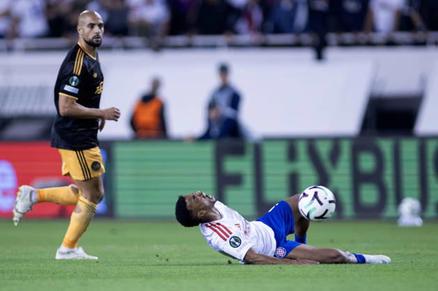 October 15, 2026, Split, Dalmatia, Croatia: HNK Hajduk Split player Dallison de Almeida 9 is fouled during the UEFA Conference League match between HNK Hajduk Split (CRO) and AFC Ajax Amsterdam (NL) at Poljud Stadium. Split Croatia - ZUMAp210 20261015_zsp_p210_052 Copyright: xMajaxPrgometx