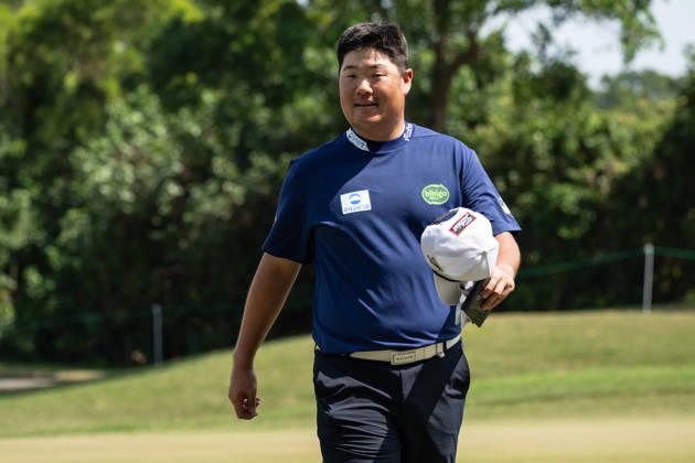 October 16, 2026, Coloane, Macao Sar, China: Sungjae IM from Korea is happy after his round of -7 par bringing him into the lead with -13par. Round 2 in the Macao Open Golf at Macau Golf & Country Club. Coloane China - ZUMAr144 20261016_zap_r144_089 Copyright: xJaynexRussellx