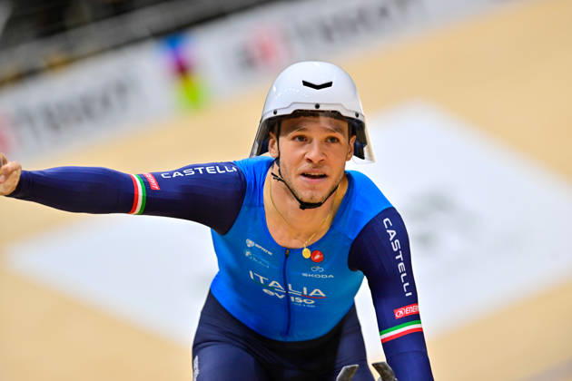 Jonathan Milan World record 2026 UCI Track cycling, Rad, Radsport, Bahnrad, Bahn World Championships Jonathan Milan, Italy World record Weltrekord 2026 Men s Individual Pursuit - Qualifying UCI Track Cycling World Championships held from 14 to 18 October 2026, at the Shanghai Velodrome in Shanghai, China.