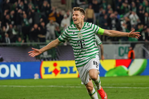 Ferencvaros V Viktoria Plzen - UEFA Europa League 2026 27 League Phase Match Day 2 Kristoffer Zachariassen of Ferencvaros celebrates during the UEFA Europa League 2026 27 League Phase MD2 match between Ferencvaros and Viktoria Plzen at Groupama Arena in Budapest, Hungary, on October 15, 2026. Budapest Hungary  Copyright: xPalxGöllnerx originalFilename:gollner-notitle261015_np50E.jpg