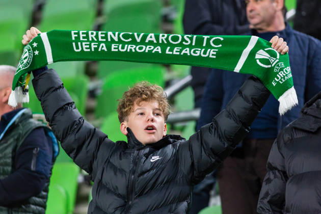 Ferencvaros v Viktoria Plzen, UEFA Europa League, Budapest, Hungary Budapest, Hungary. 15th, October 2026. Football fans of Ferencvaros seen on the stands at the UEFA Europa League match between Ferencvaros and Viktoria Plzen at Groupama Arena in Budapest. Hungary, Budapest, Groupama Arena Copyright: xGonzalesxPhoto BalazsxPopalx