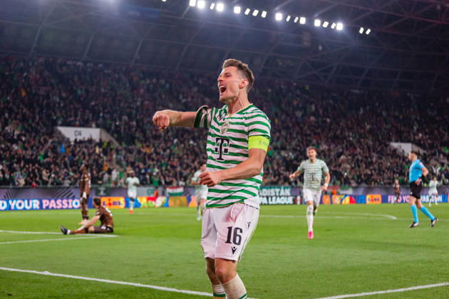 Ferencvaros v Viktoria Plzen, UEFA Europa League, Budapest, Hungary Budapest, Hungary. 15th, October 2026. Kristoffer Zachariassen (16) of Ferencvaros scores for 1-0 during the UEFA Europa League match between Ferencvaros and Viktoria Plzen at Groupama Arena in Budapest. Hungary, Budapest, Groupama Arena Copyright: xGonzalesxPhoto BalazsxPopalx