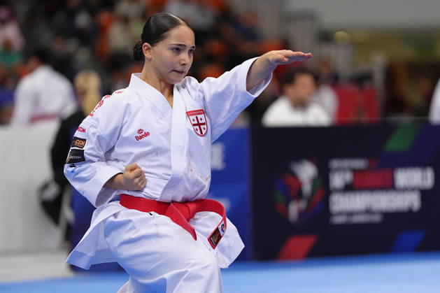 2026 World Cadet, Junior & U21, U 21 Karate Championships BIELSKO-BIALA, POLAND - OCTOBER 16: Anastasia Chaphidze of Georgia performs during cadet female individual kata at the 2026 World Cadet, Junior & U21 Karate Championships at Hala Pod Debowcem on October 16, 2026 in Bielsko-Biala, Poland. Bielsko-Biala Hala Pod Debowcem Poland Copyright: x2026xKaratexInsights PSxImagesxMartinxKremser KaratexInsightsx