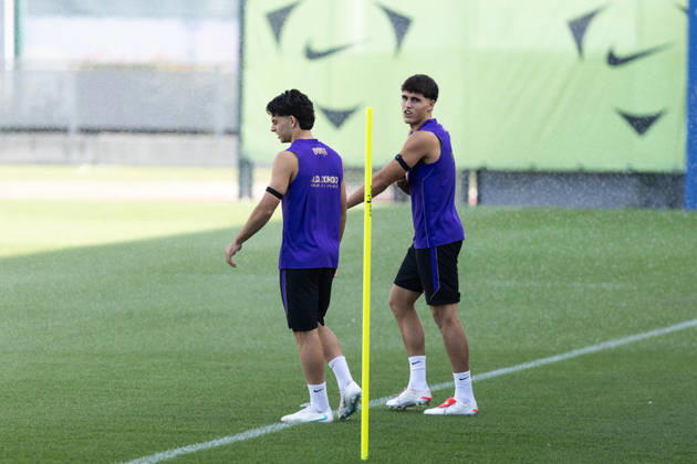 October 16, 2026, Sant Joan Despi, Barcelona, Spain: SANT JOAN DESPI, SPAIN - OCTOBER 16: Xavi Espart and Pau Cubarsi of FC Barcelona, Barca take part in a training session ahead of the LaLiga EA Sports match against Real Betis on October 16, 2026, at the Ciutat Esportiva Joan Gamper in Sant Joan Despi, Barcelona, Spain. FC Barcelona Train Ahead Of Real Betis Match - ZUMAs316 20261016_znp_s316_005 Copyright: xMartixSeguraxRamonedax