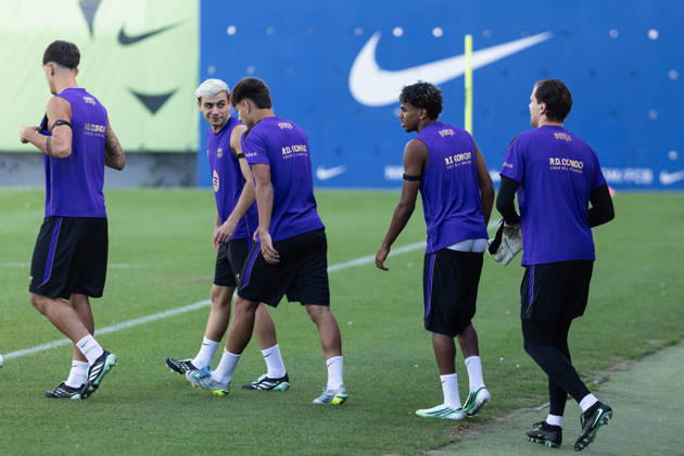 October 16, 2026, Sant Joan Despi, Barcelona, Spain: SANT JOAN DESPI, SPAIN - OCTOBER 16: Players of FC Barcelona, Barca take part in a training session ahead of the LaLiga EA Sports match against Real Betis on October 16, 2026, at the Ciutat Esportiva Joan Gamper in Sant Joan Despi, Barcelona, Spain. FC Barcelona Train Ahead Of Real Betis Match - ZUMAs316 20261016_znp_s316_012 Copyright: xMartixSeguraxRamonedax