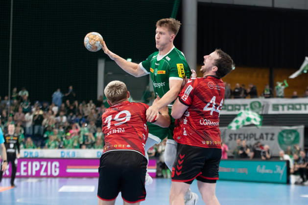 Handball, HBL2: SC DHfK Leipzig - ASV Hamm-Westfalen; 16.10.2026 Fritz-Leon Haake (6, SC DHfK Leipzig) in der Luft. Handball, 2. Bundesliga, Saison 2026 2027, 8. Spieltag: SC DHfK Leipzig vs. ASV Hamm-Westfalen am 16.10.2026 in der Quarterback Immobilien Arena Leipzig. Copyright: xBEAUTIFULxSPORTS JanxKaeferx