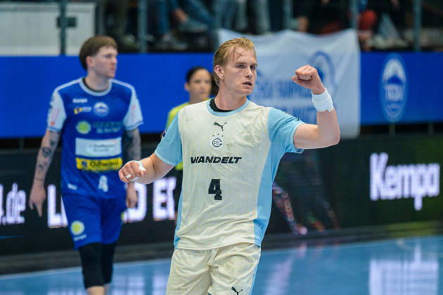 Ellidi Snaer Vidarsson (VfL Gummersbach, 04) jubelt. GER, ThSV Eisenach gegen VfL Gummersbach, 1. Opel Handballbundesliga, Handball, 9.Spieltag, Saison 2026 2027, 20.00 Uhr, 16.10.2026 GER, ThSV Eisenach gegen VfL Gummersbach, 1. Opel Handballbundesliga, Handball, 9.Spieltag, Saison 2026 2027, 20.00 Uhr, 16.10.2026 Eisenach Copyright: xMartinxHerbstx