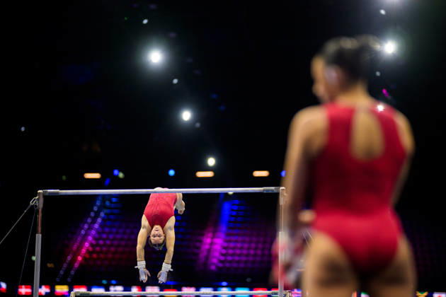 261016 Abigail Martin of Great Britain at a women’s podium training session during day -1 of the 2026 Artistic Gymnastics World Championships on October 16, 2026 in Rotterdam. Photo: Joel Marklund BILDBYRÅN kod JM JM0858 bbeng artistisk gymnastik artistic gymnastics gymnastik-vm vm artistic gymnastics world championships dam Copyright: JOELxMARKLUND BB261016JM022