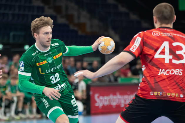 Handball, HBL2: SC DHfK Leipzig - ASV Hamm-Westfalen; 16.10.2026 Franz Semper (32, SC DHfK Leipzig). Handball, 2. Bundesliga, Saison 2026 2027, 8. Spieltag: SC DHfK Leipzig vs. ASV Hamm-Westfalen am 16.10.2026 in der Quarterback Immobilien Arena Leipzig. Copyright: xBEAUTIFULxSPORTS JanxKaeferx