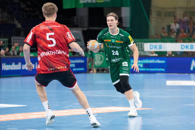 Handball, HBL2: SC DHfK Leipzig - ASV Hamm-Westfalen; 16.10.2026 Blaer Hinriksson (24, SC DHfK Leipzig). Handball, 2. Bundesliga, Saison 2026 2027, 8. Spieltag: SC DHfK Leipzig vs. ASV Hamm-Westfalen am 16.10.2026 in der Quarterback Immobilien Arena Leipzig. Copyright: xBEAUTIFULxSPORTS JanxKaeferx