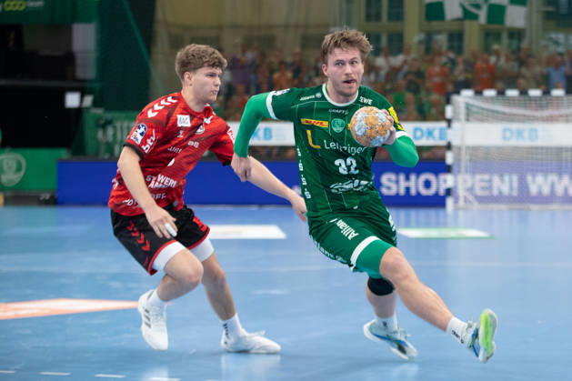 Handball, HBL2: SC DHfK Leipzig - ASV Hamm-Westfalen; 16.10.2026 Franz Semper (32, SC DHfK Leipzig) mit Ball. Handball, 2. Bundesliga, Saison 2026 2027, 8. Spieltag: SC DHfK Leipzig vs. ASV Hamm-Westfalen am 16.10.2026 in der Quarterback Immobilien Arena Leipzig. Copyright: xBEAUTIFULxSPORTS JanxKaeferx
