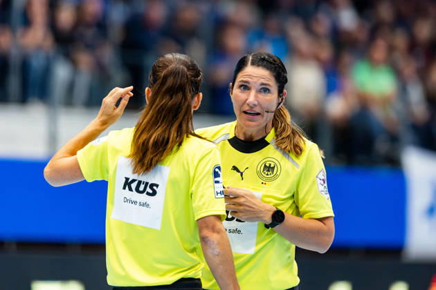 16.10.2026, GER, Handball, Maenner, Saison 26 27, Opel 1.Bl, 9.Spieltag, ThSV Eisenach - VfL Gummersbach Tanja Kuttler Maike Merz 99817 Eisenach Werner-Assmann-Halle Am Sportp Thueringen Deutschland