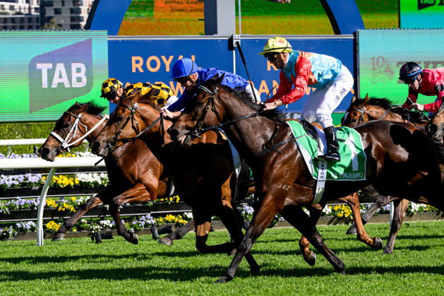 RACING THE EVEREST, Jockey Chad Schofield rides Tempted to victory in Race 7, The TAB Everest, during The Everest Day at Royal Randwick Racecourse in Sydney, Saturday, October 17, 2026. ( NO ARCHIVING, EDITORIAL USE ONLY SYDNEY NEW SOUTH WALES Australia  Copyright: xBIANCAxDExMARCHIx 20261017117942768364
