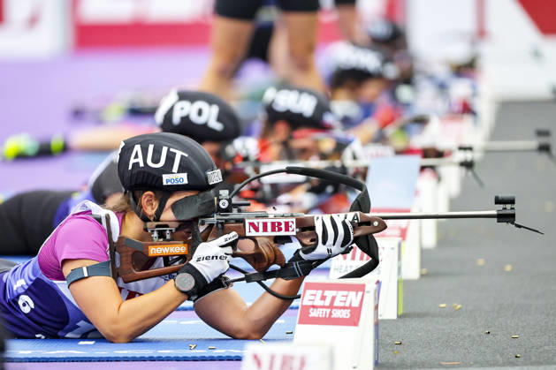 BIATHLON - Loop One Opening Festival MUNICH,GERMANY,17.OCT.26 - BIATHLON - Loop One Opening Festival. Image shows Dunja Zdouc (AUT).  GEPAxpictures xThomasxBachun