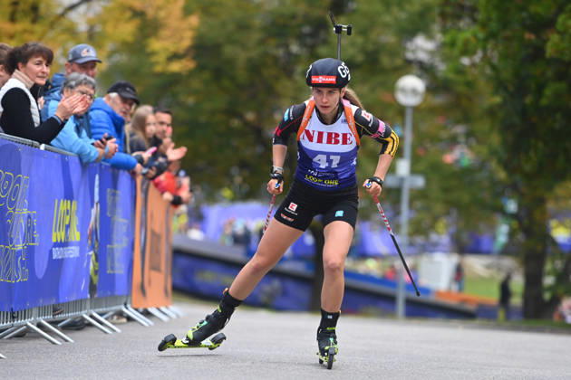 Julia TANNHEIMER (GER),Aktion. Loop One-Biathlon Opening Festival im Olympiapark in Muenchen am 17.10.2026.