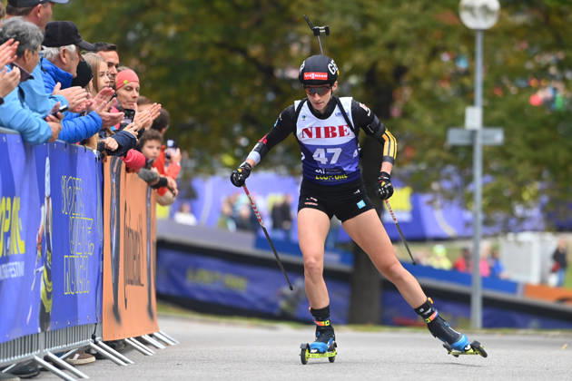 Vanessa VOIGT (GER),Aktion, Loop One-Biathlon Opening Festival im Olympiapark in Muenchen am 17.10.2026.