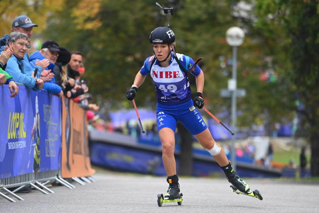 Oceane MICHELON (FRA),Aktion, Loop One-Biathlon Opening Festival im Olympiapark in Muenchen am 17.10.2026.