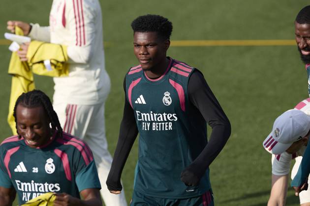 October 17, 2026, Madrid, Spain: Aurelien Tchouameni (Real Madrid CF) is seen in action during a training session on the eve of the LaLiga EA SPORTS 2026 2027 match between Real Madrid CF and Sevilla FC..Real Madrid CF is holding its final training session and press conference, PK, Pressekonferenz ahead of its ninth LaLiga game. LaLiga EA SPORTS 2026 2027 - Real Madrid CF Press Conference And Training Session In Madrid, Spain - 17 Oct 2026  - ZUMAs197 20261017_aaa_s197_022 Copyright: xFedericoxTitonex