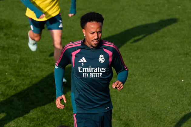 October 17, 2026, Valdebebas, Madrid, Spain: Eder Militao during the training day of Real Madrid ahead the Spanish League, LaLiga EA Sports, football match against Sevilla FC at Ciudad Deportiva Real Madrid on October 17, 2026, in Valdebebas, Madrid, Spain. Valdebebas Spain - ZUMAa181 20261017_zaa_a181_037 Copyright: xDennisxAgyemanx