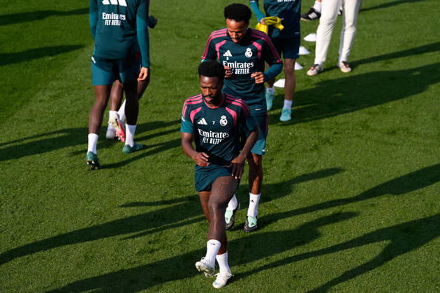 October 17, 2026, Valdebebas, Madrid, Spain: Vinicius Junior during the training day of Real Madrid ahead the Spanish League, LaLiga EA Sports, football match against Sevilla FC at Ciudad Deportiva Real Madrid on October 17, 2026, in Valdebebas, Madrid, Spain. Real Madrid Training And press conference, PK, Pressekonferenz - LaLiga Ea Sports - ZUMAa181 20261017_zaa_a181_046 Copyright: xDennisxAgyemanx