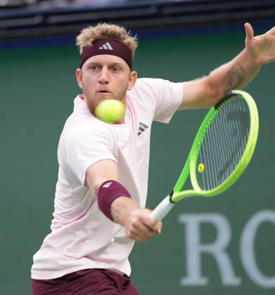 (261017) -- SHANGHAI, Oct. 17, 2026 -- Alejandro Davidovich Fokina hits a return during the men s singles semifinal between Alexander Zverev of Germany and Alejandro Davidovich Fokina of Spain at the 2026 ATP, Tennis Herren tour Shanghai Masters tennis tournament in Shanghai, China, Oct. 17, 2026. ) (SP)CHINA-SHANGHAI-TENNIS-SHANGHAI MASTERS-MEN S SINGLES (CN) DingxTing 
