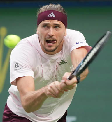 (261017) -- SHANGHAI, Oct. 17, 2026 -- Alexander Zverev hits a return during the men s singles semifinal between Alexander Zverev of Germany and Alejandro Davidovich Fokina of Spain at the 2026 ATP, Tennis Herren tour Shanghai Masters tennis tournament in Shanghai, China, Oct. 17, 2026. ) (SP)CHINA-SHANGHAI-TENNIS-SHANGHAI MASTERS-MEN S SINGLES (CN) DingxTing 