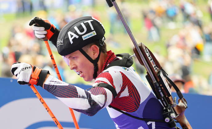 BIATHLON - Loop One Opening Festival MUNICH,GERMANY,17.OCT.26 - BIATHLON - Loop One Opening Festival. Image shows Dominic Unterweger (AUT).  GEPAxpictures xThomasxBachun