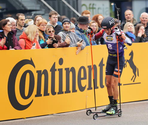 BIATHLON - Loop One Opening Festival MUNICH,GERMANY,17.OCT.26 - BIATHLON - Loop One Opening Festival. Image shows Fredrik Muehlbacher (AUT).  GEPAxpictures xThomasxBachun