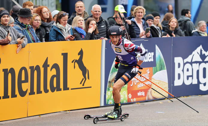 BIATHLON - Loop One Opening Festival MUNICH,GERMANY,17.OCT.26 - BIATHLON - Loop One Opening Festival. Image shows Fredrik Muehlbacher (AUT).  GEPAxpictures xThomasxBachun